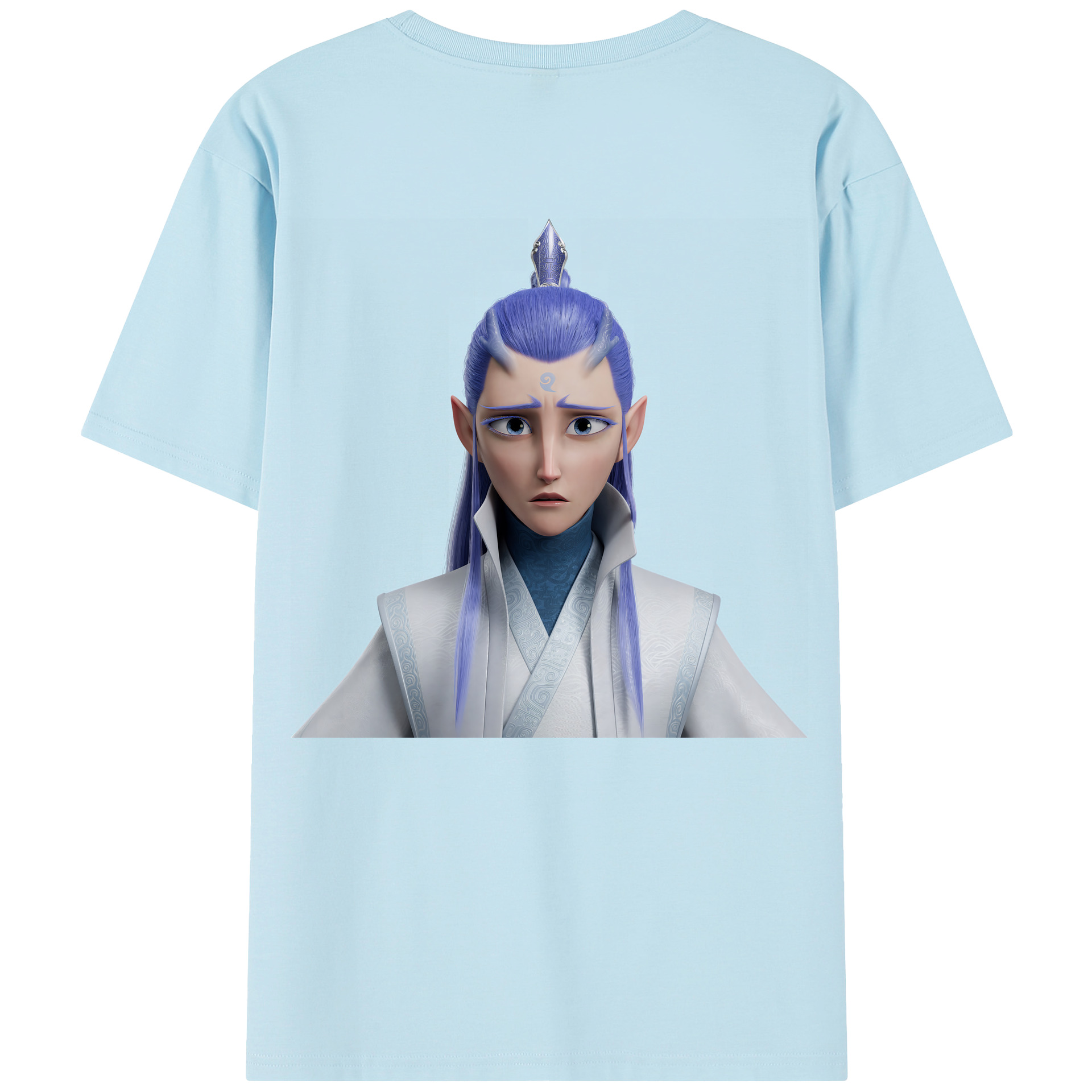 （画像用） Ne Zha 2 ナタ 魔童の大暴れ 綿100％半袖Tシャツ（背面プリント）